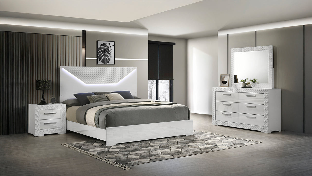 Blanca Queen Bed in White