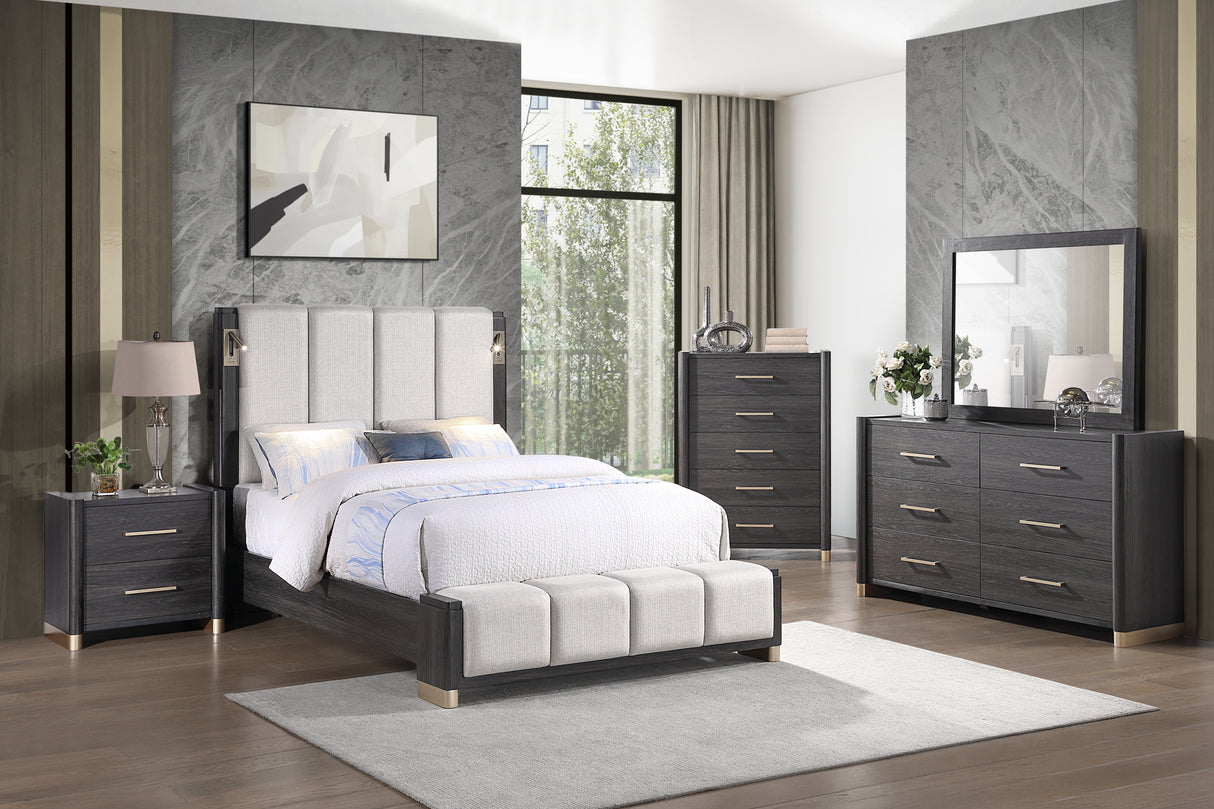 Clifton Queen Bed Charcoal Gray