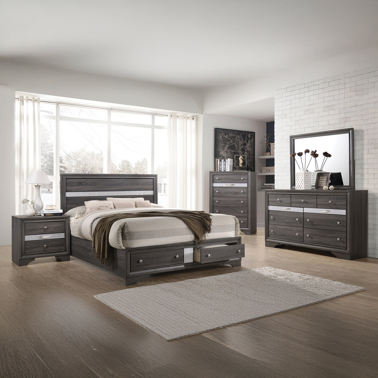Matrix Queen Bed Gray