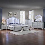 Mystic Queen 5 Pc Bedroom Set in Silver