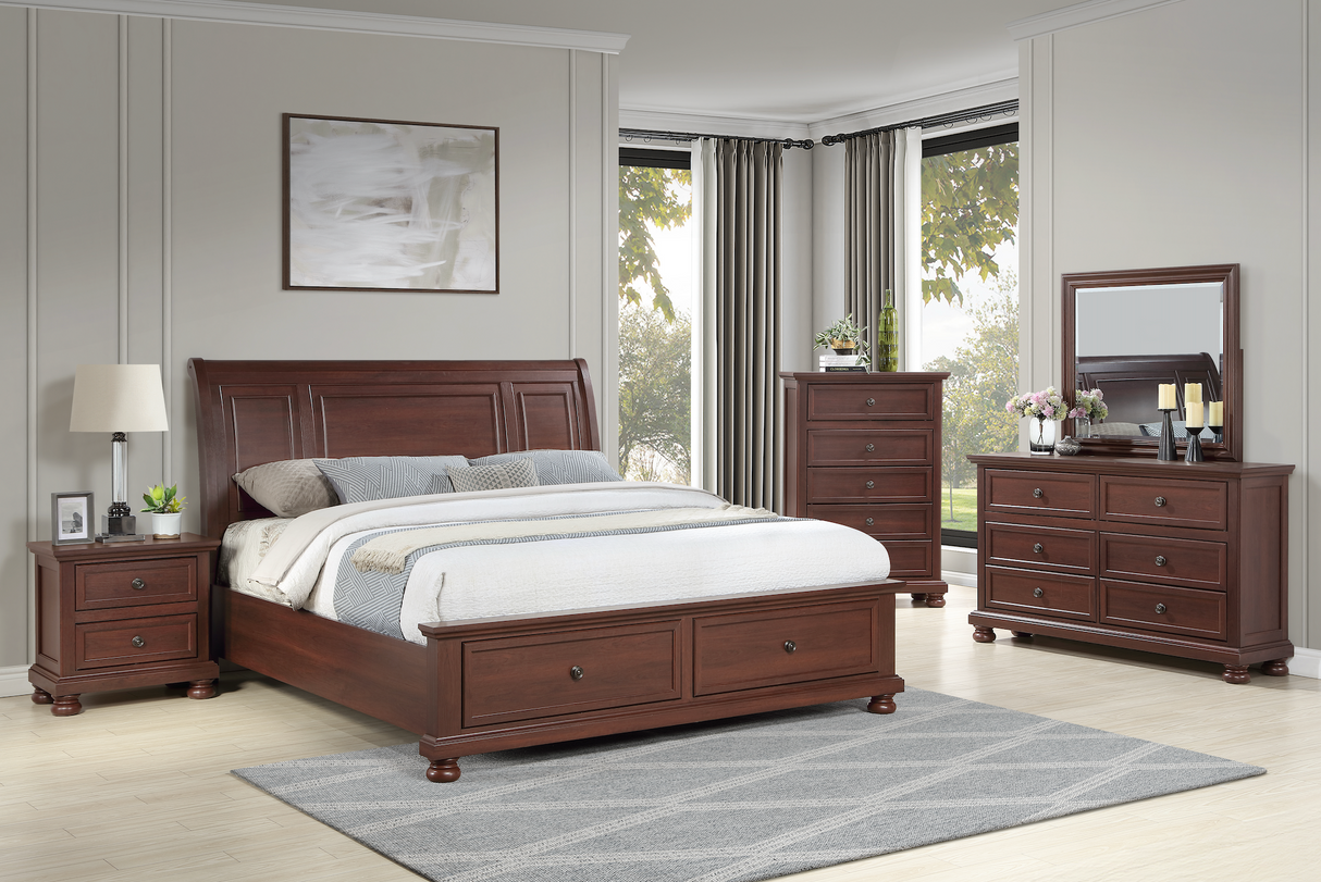 Boston king 5 Pc Bedroom Set in Walnut