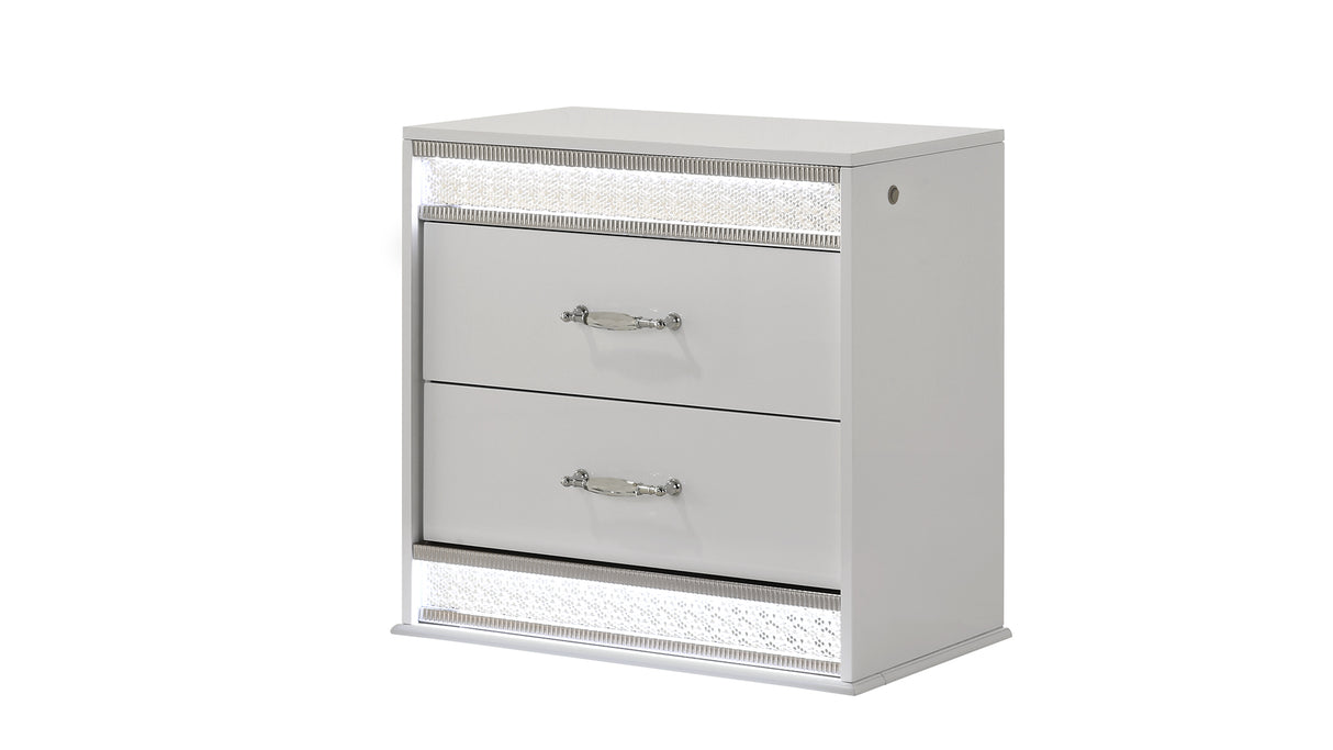 Glam Nightstand White