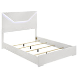Ives Queen Panel Bed LED Headboard White High Gloss