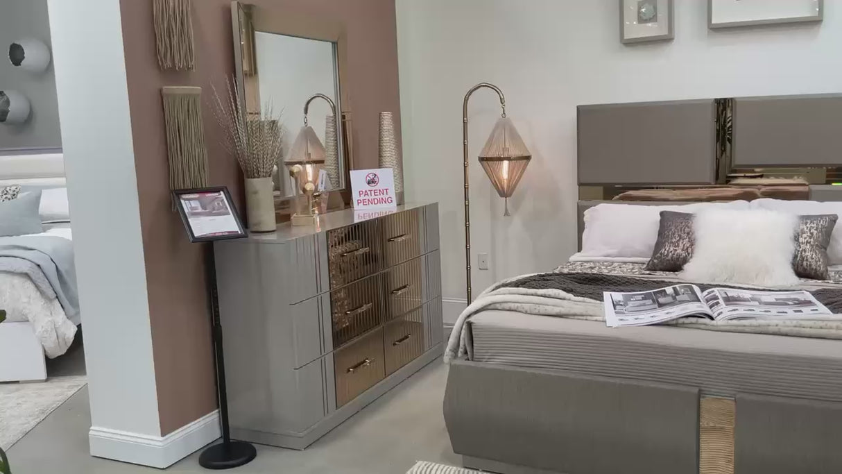 Lorenzo Queen Bed River Sand Gray