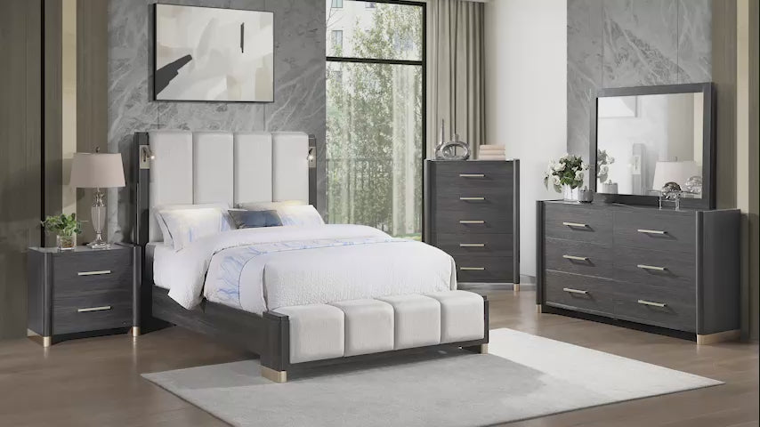 Clifton Queen Bed Charcoal Gray